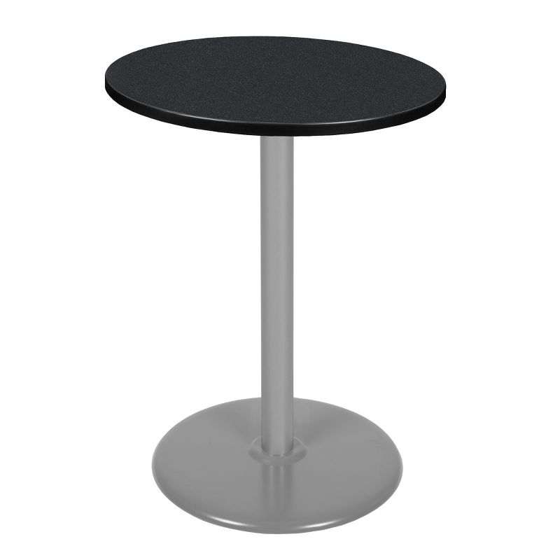 30" Via Cafe High Round Platter Base Bar Height Table Carbon/Gray - Regency