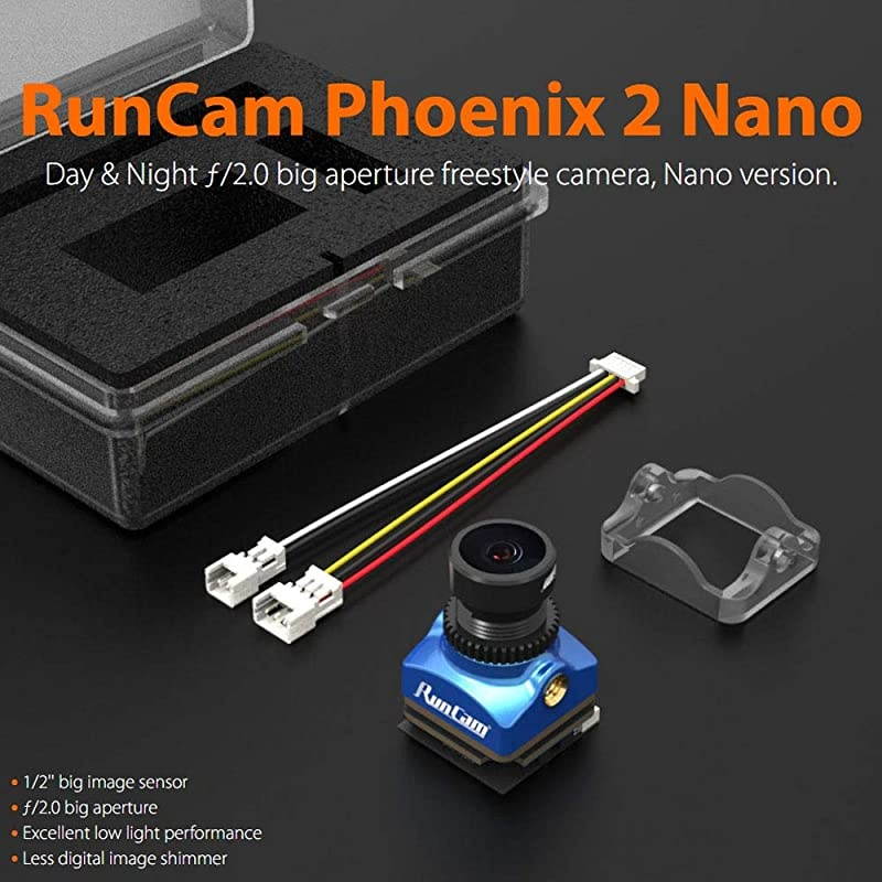 Phoenix 2 Nano FPV Camera 1000TVL FOV 155 Degree 1/2inch Super Global WDR Image Sensor Mini Cam with 2.1mm? Lens 4:3 16:9 Switchable for RC FPV Racing Drone Quadcopter