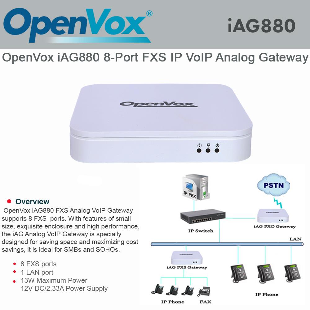 OpenVox iAG880 FXS Analog IP VoIP Gateway 8 Port