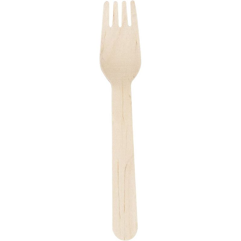 Juvale 400-Pack Disposable Wooden Cutlery Silverware Flatware Forks Knives Spoons Party Supplies