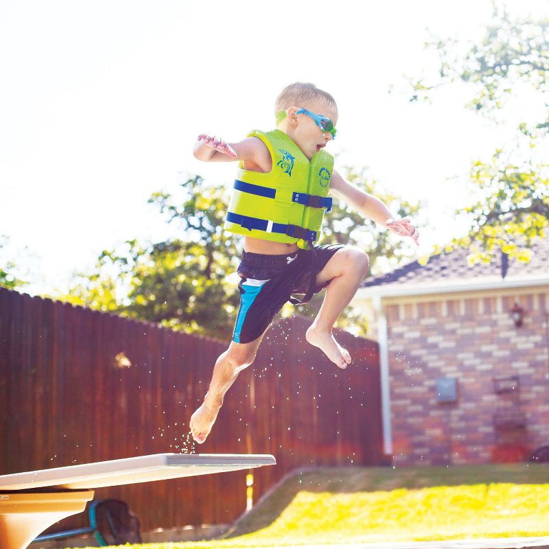 TRC Recreation 1020542 Super Soft X Small United States Coast Guard Approved Child Vinyl Coated Foam Life Preserver Floatation Vest, Fierce Green