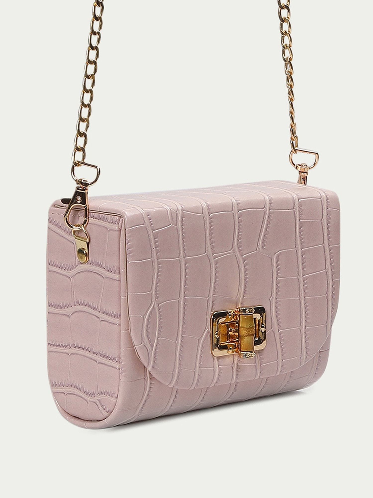 Code by Lifestyle Pink Textured Sling Handbag