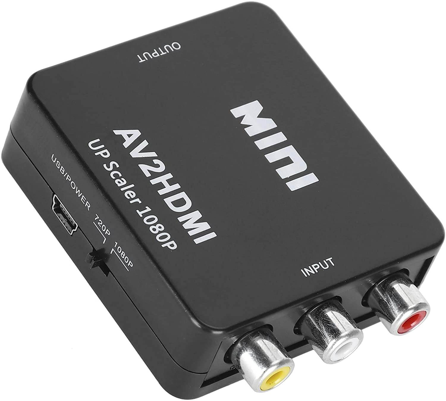 Pwshymi AV to HDMI Converter High Definition Professional Wear-Resisting Lossless Stable for RCA to HDMI Equipment