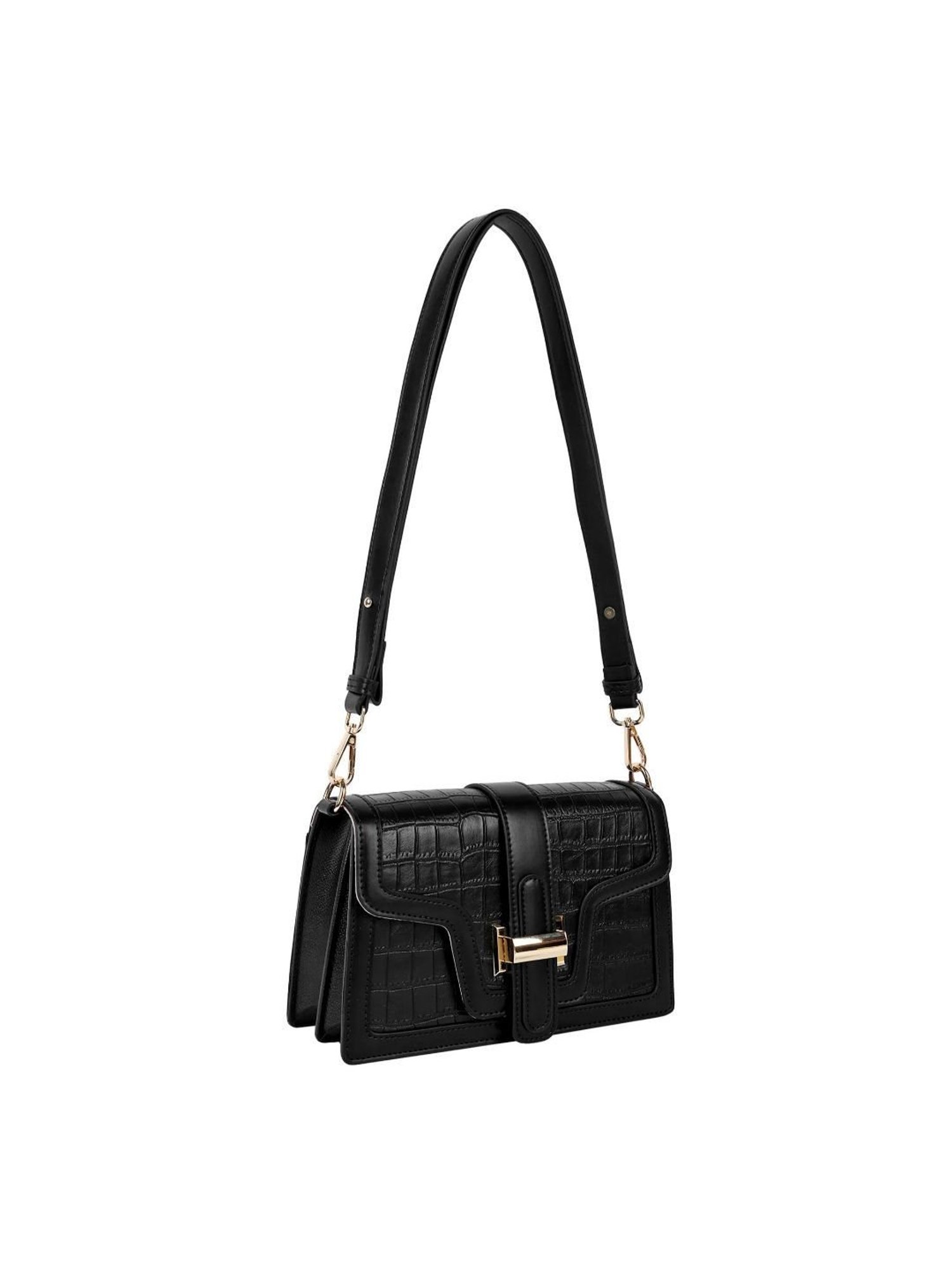 Lino Perros Black Textured Medium Shoulder Bag