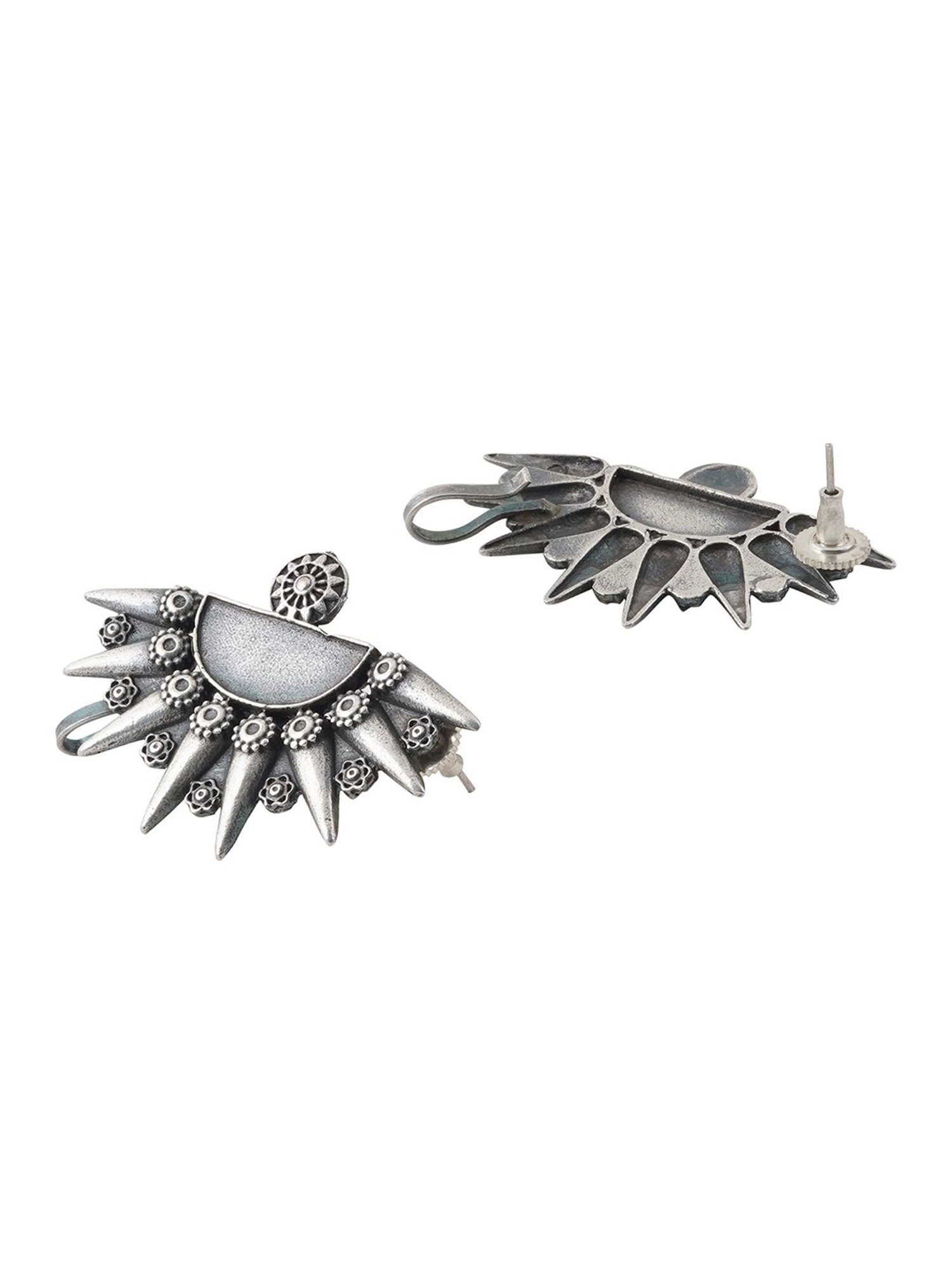 Teejh Ethnic Aanika Silver Oxidized Ear Cuff Earring