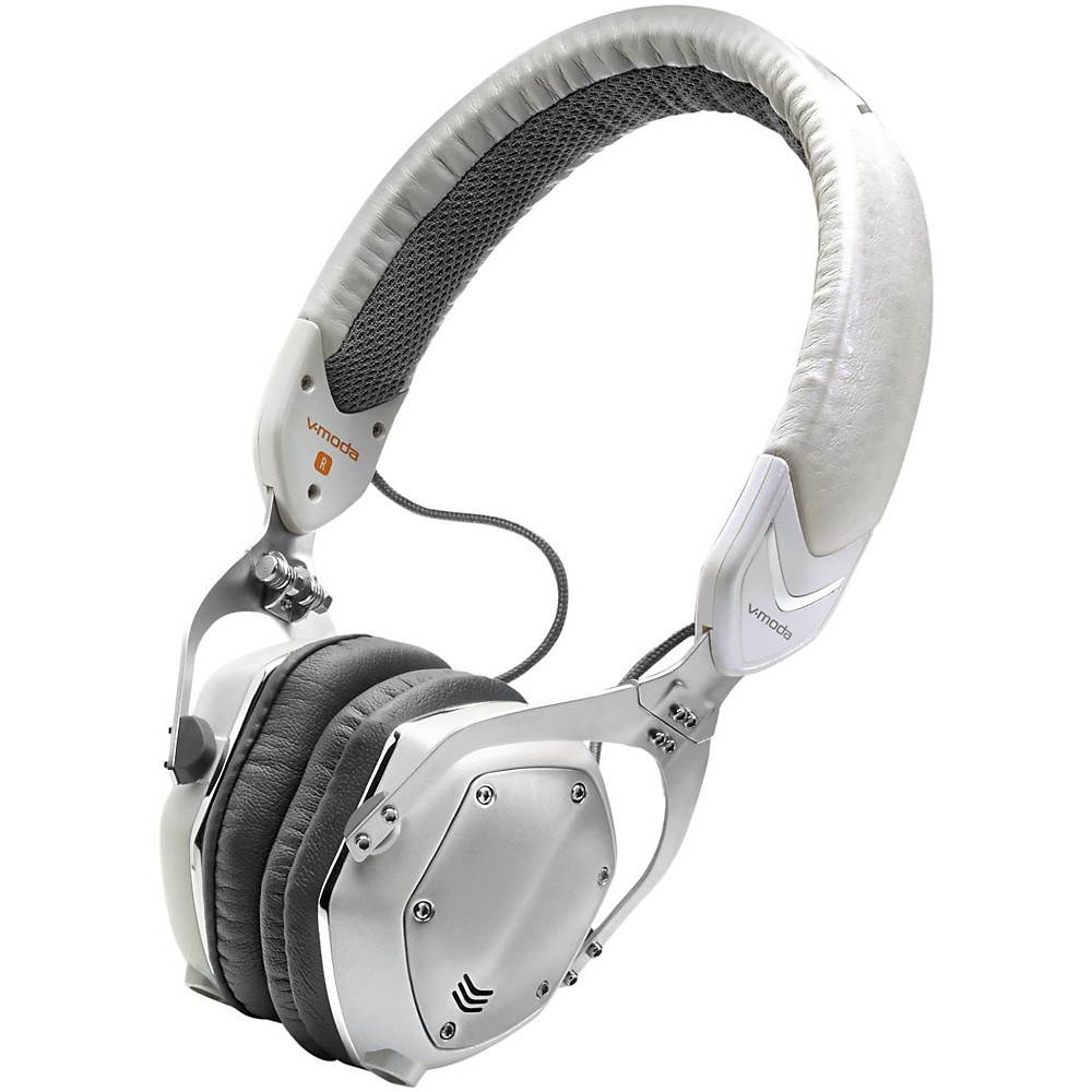 V-MODA XS On-Ear Folding Design Noise-Isolating Metal Headphone (White Silver)