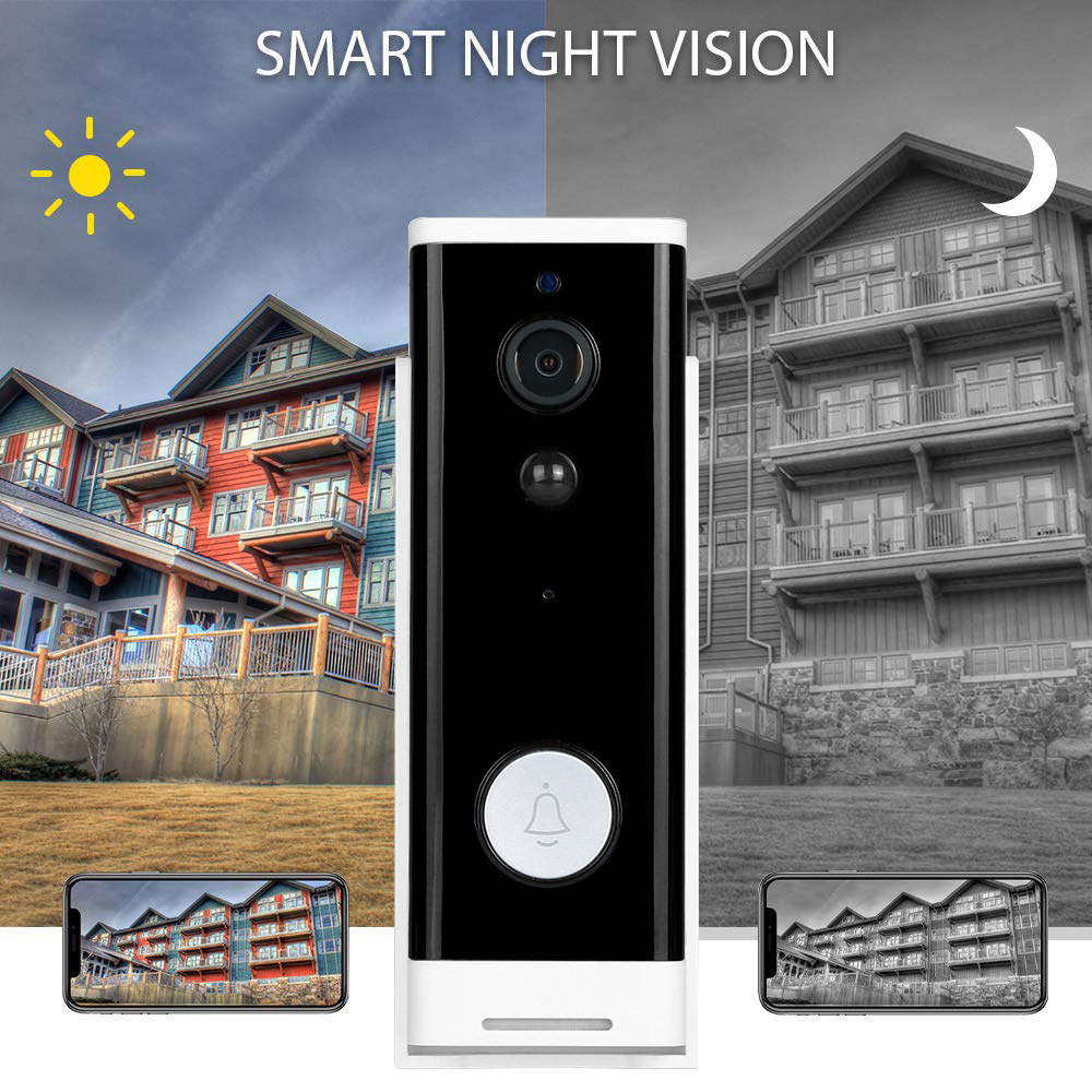 Smart Video Doorbell Intelligent APP Control Wifi Wireless Intercom Door Ring Bell Night Vision Home Security Camera 1080P