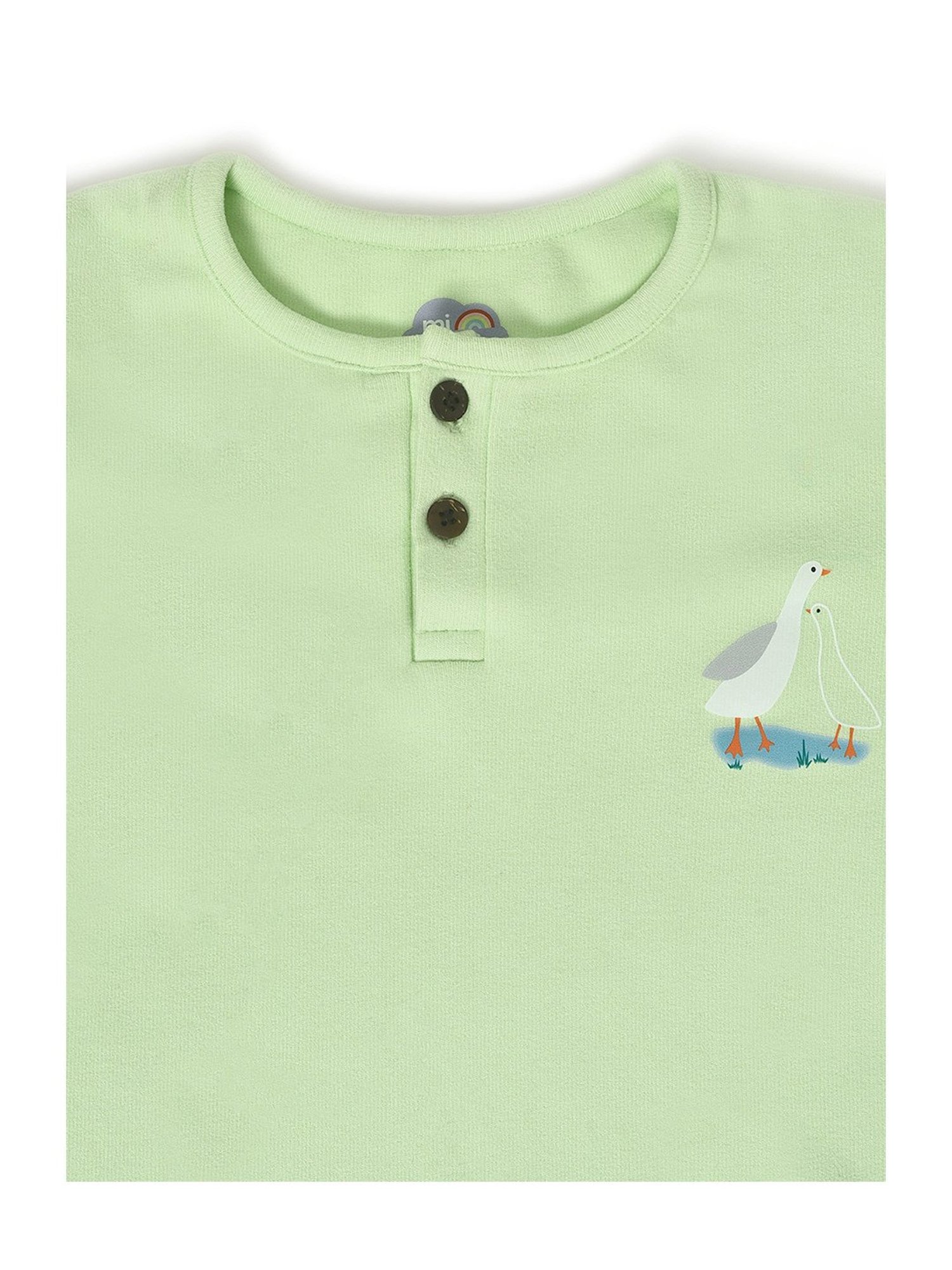 MiArcus Kids Light Green Solid Full Sleeves Thermal Top with Thermal Pants