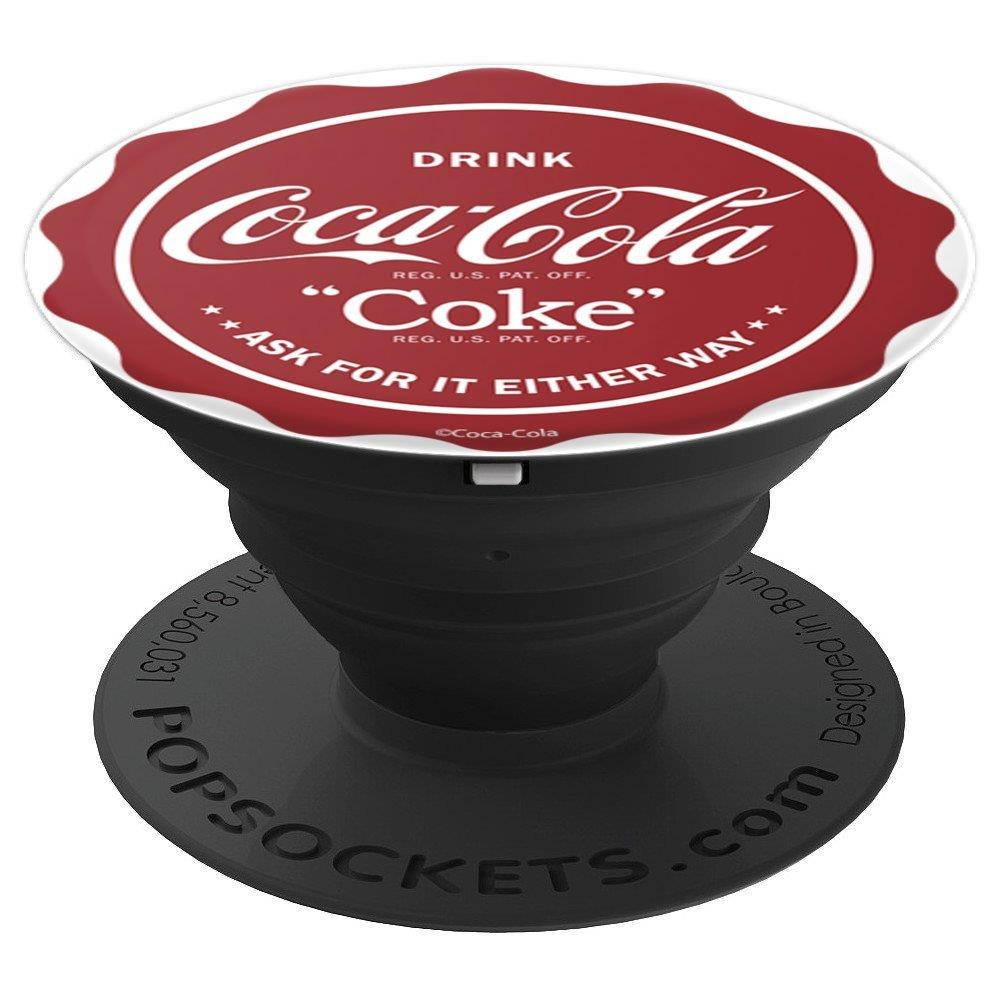 Coca-Cola Drink Coke Ask For It Either Way Bottle Cap - PopSockets Grip and Stand for Phones and Tablets