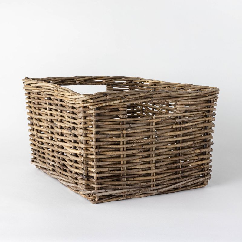 Decorative Rectangle Kooboo Rattan Basket 18" x 12.2" Gray - Threshold™ designed with Studio McGee
