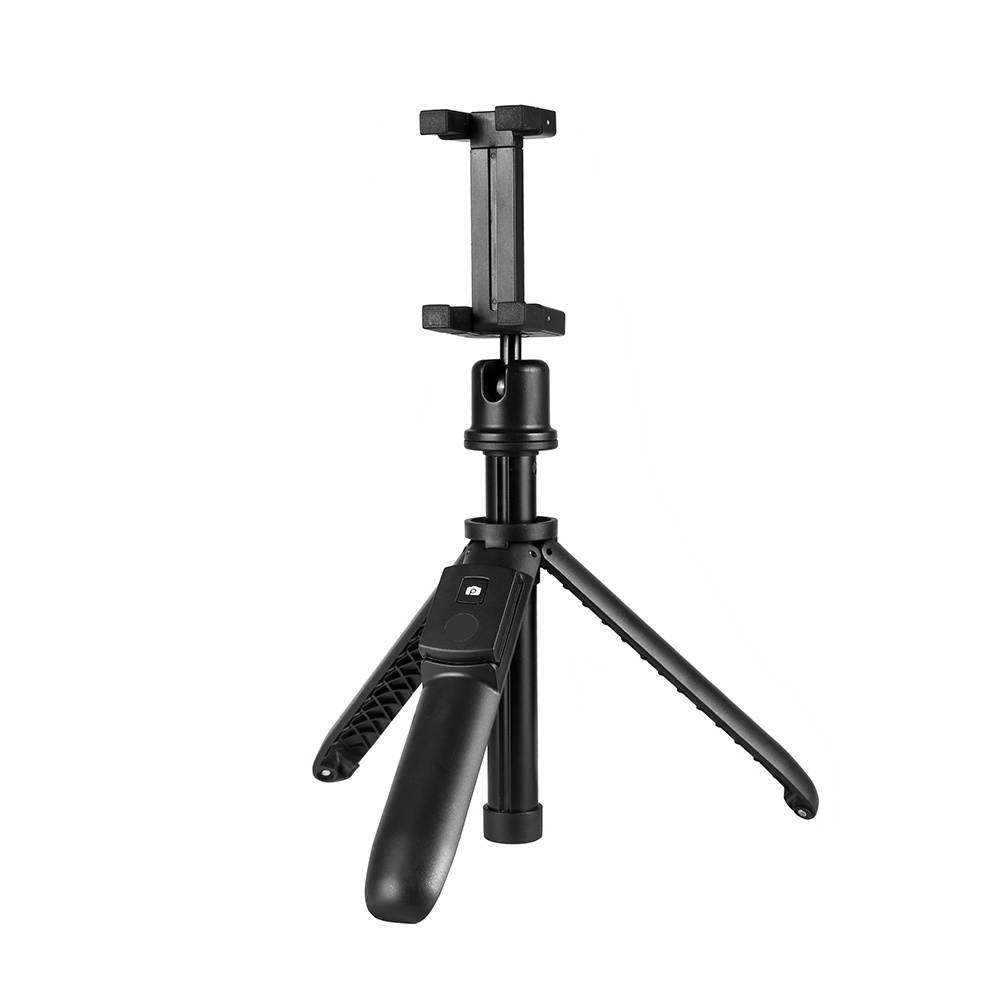 KINGJOY 2 In 1 Multifunctional Selfie Stick Mini Tripod with BT Remote Control Adjustable Phone Clip Clamp Mini Ballhead for iPhone X/XS/8P Samsung Huawei Smartphone Cellphone Portable