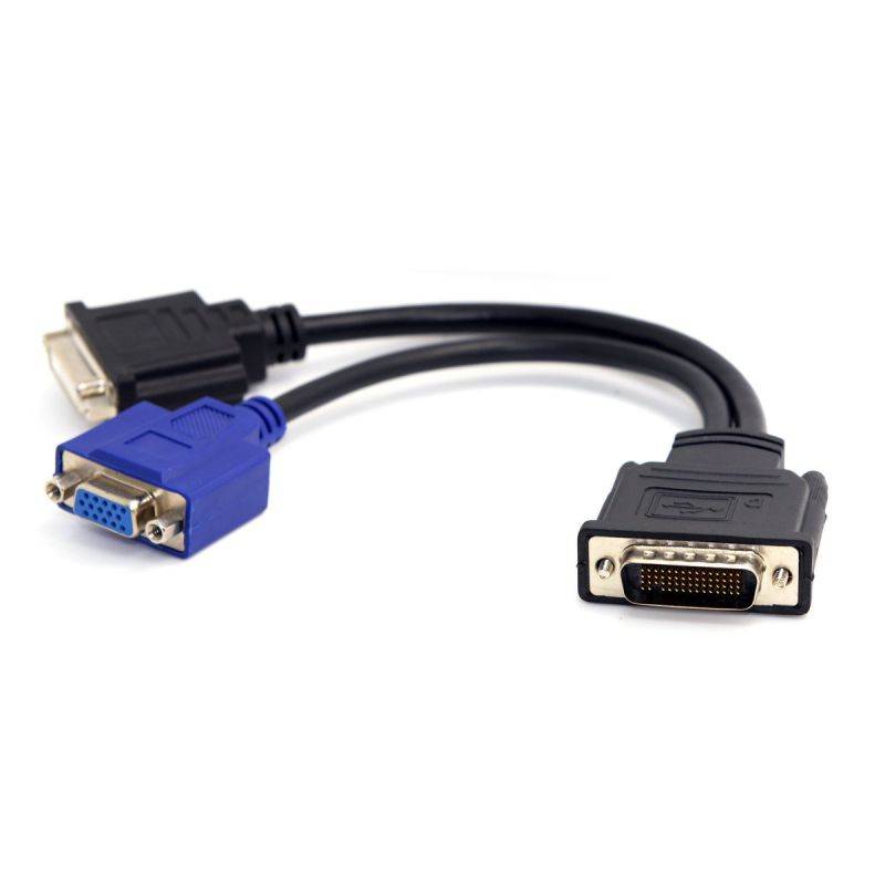 CableDeconn DMS 59 Pin VGA DVI Cable, DMS 59 Pin Male to DVI VGA Female Dual Monitor Extension Cable Adapter for LHF Graphics Card (dus 59 pin Dual vga+dvi)