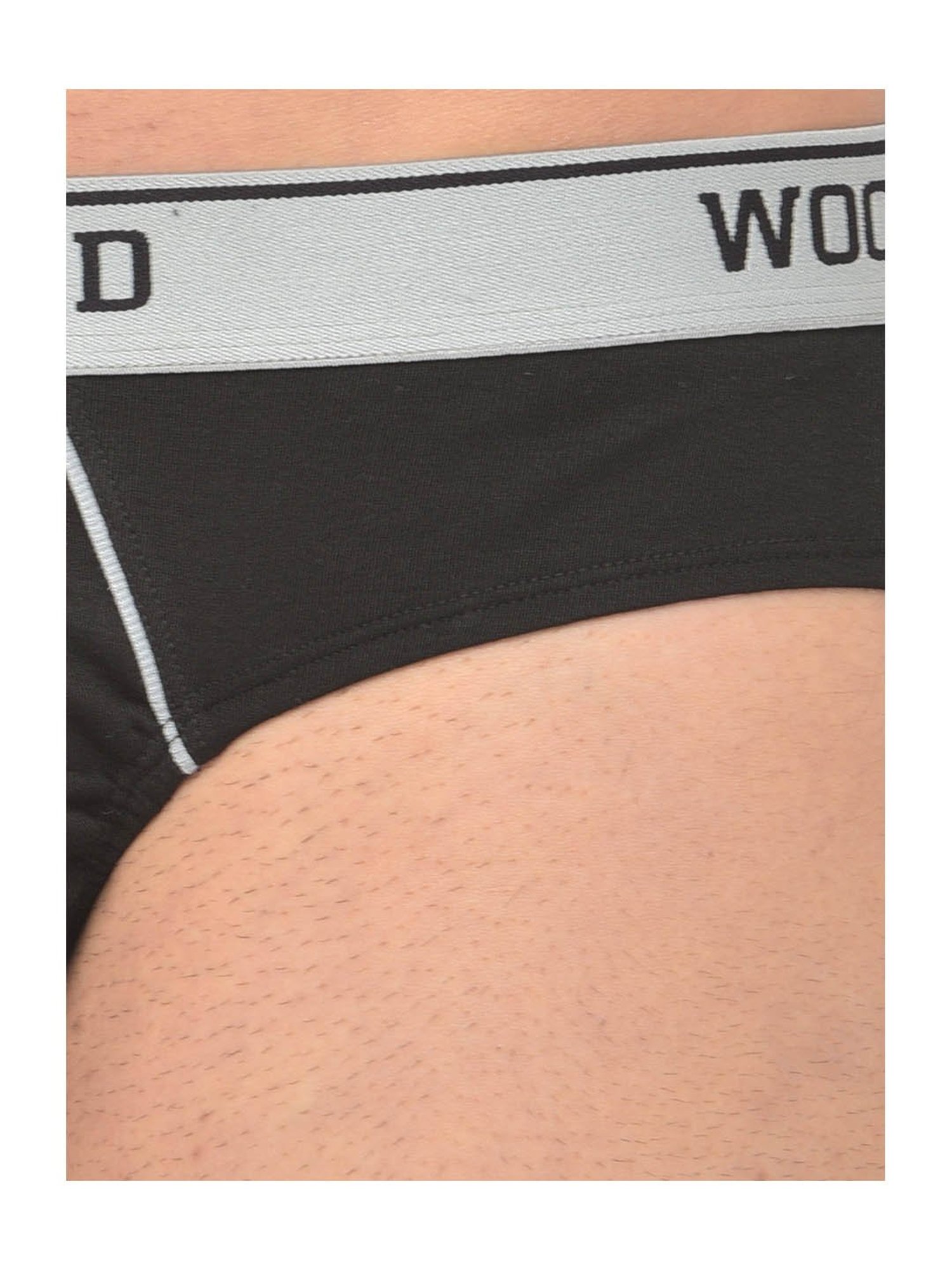 Woodland Black Solid Briefs