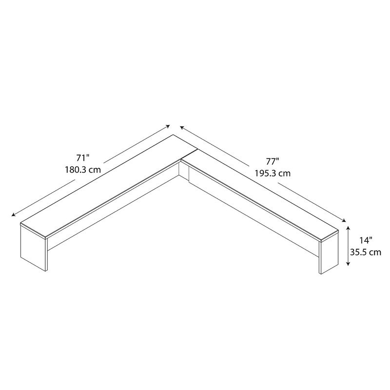 Bush Series C Light Oak Reception L-Shelf WC60376
