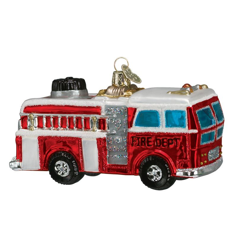 Old World Christmas Old World Christmas Glass Fire Truck Ornament #46005