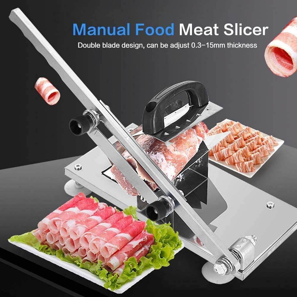TFCFL 0.3mm-15mm Manual Stainless Steel Meat Slicer Beef Mutton Roll Food Slicer Machine Kitchenware for Home Cooking Kit
