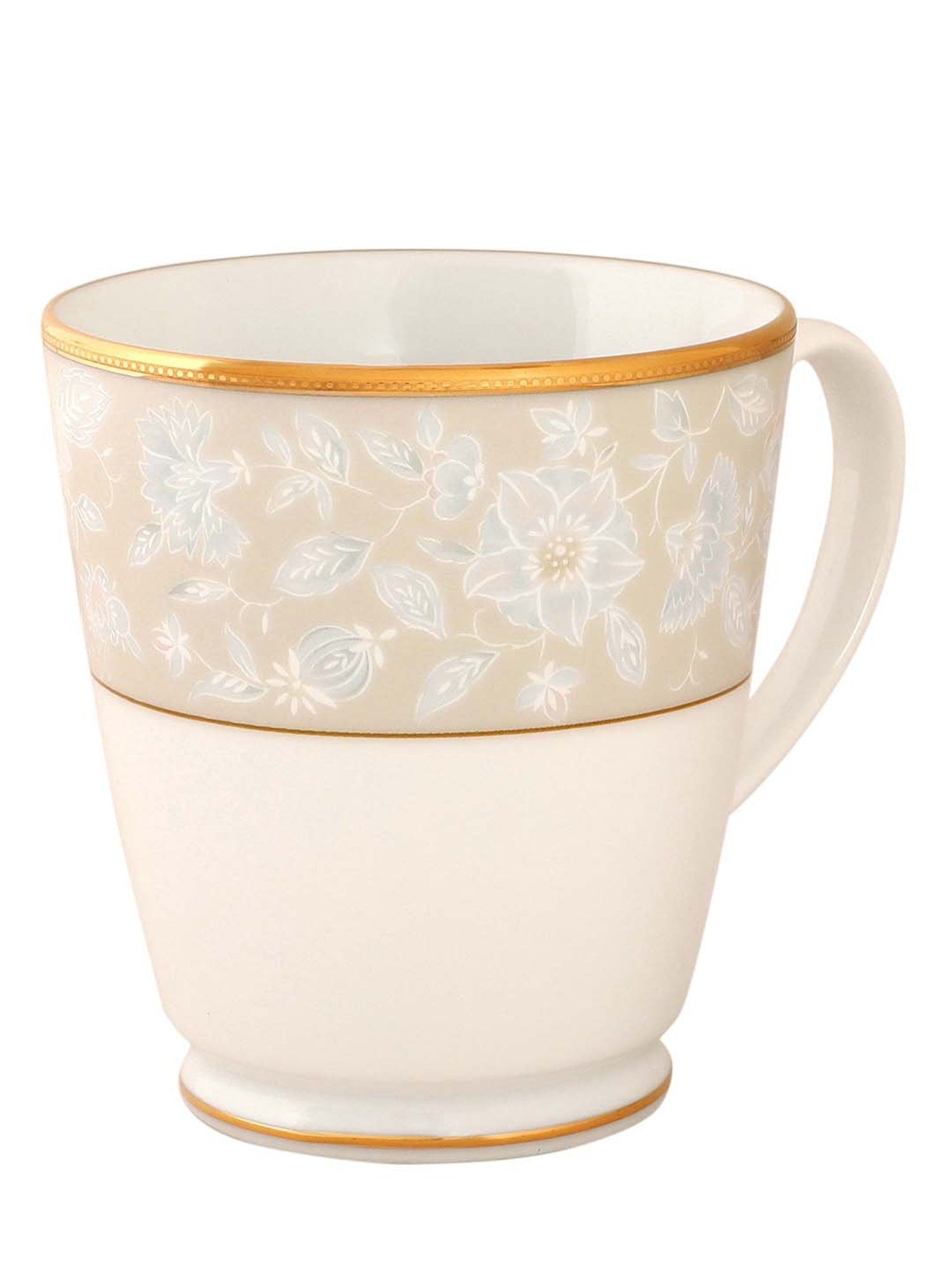 NORITAKE Hearth Off-White & Beige Porcelain Valley Milk Mug (0.37 L) - Set of 1