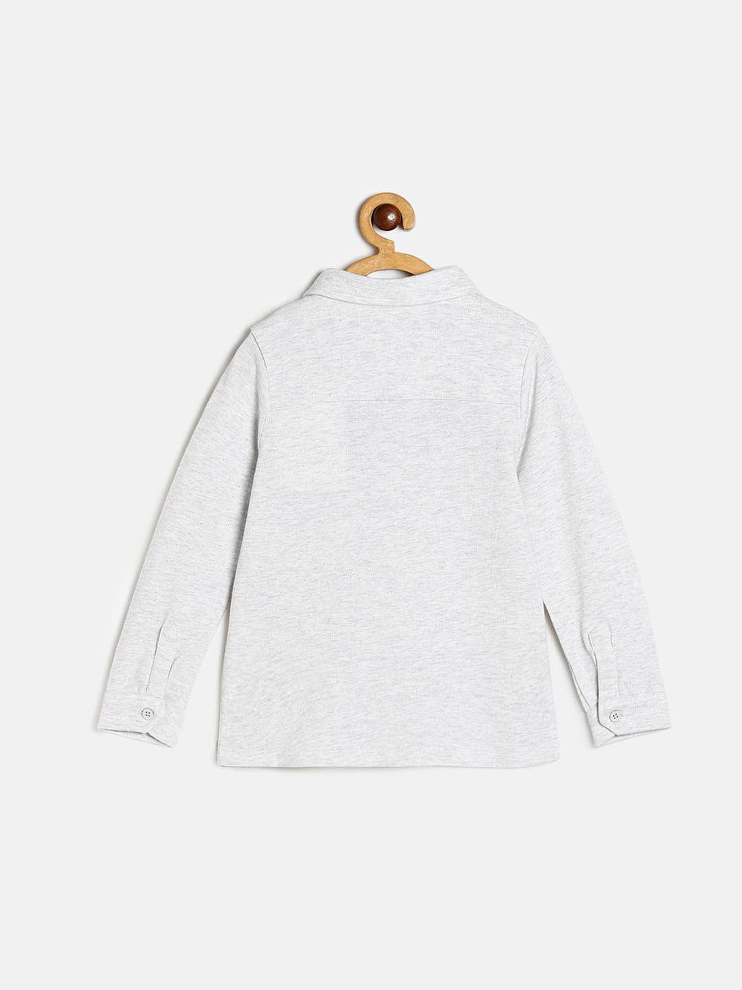 MINIKLUB Kids Grey Textured Full Sleeves Shirr