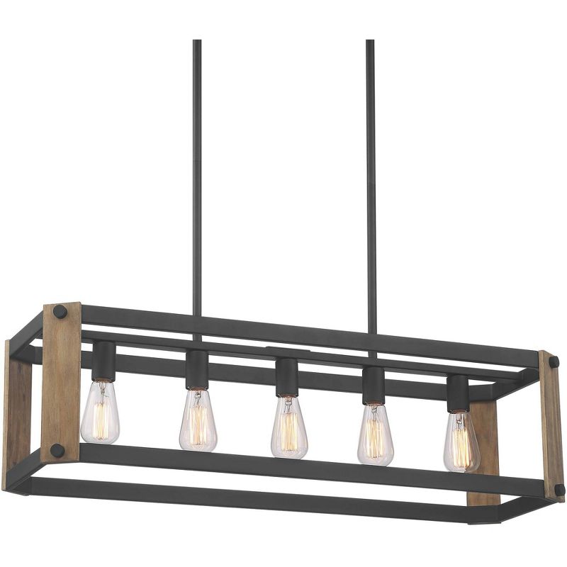 Possini Euro Design Cameron 36 1/4" Wide Black 5-Light Island Pendant Light