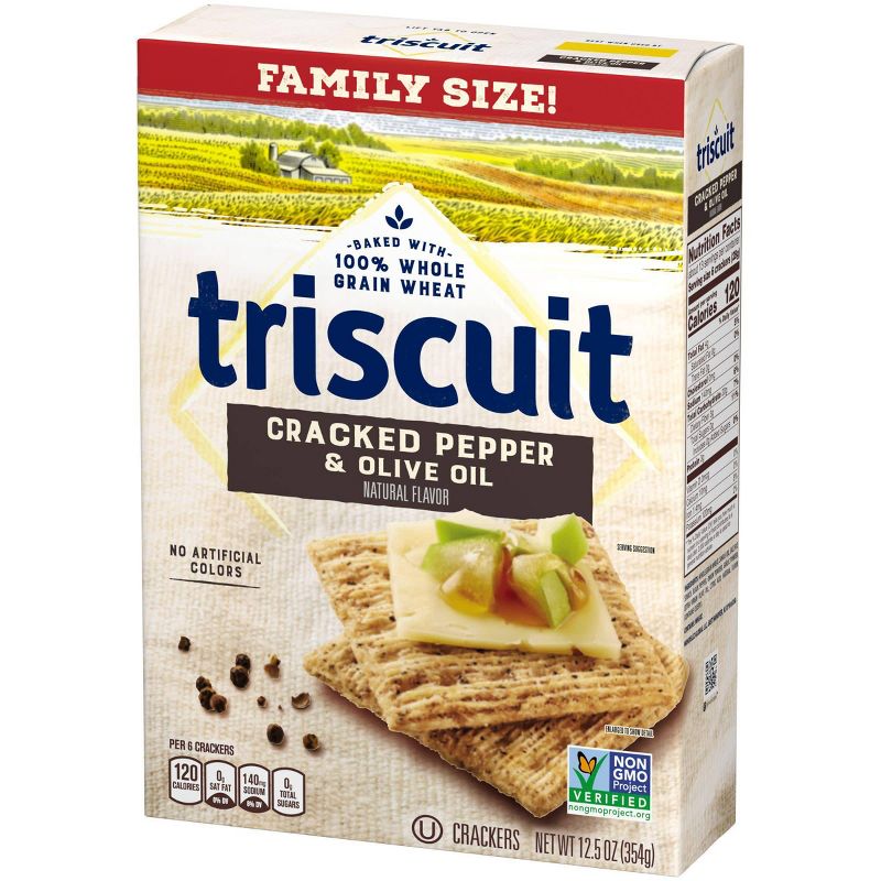 Triscuit Cracked Pepper & Olive Oil Crackers - Family Size - 13oz