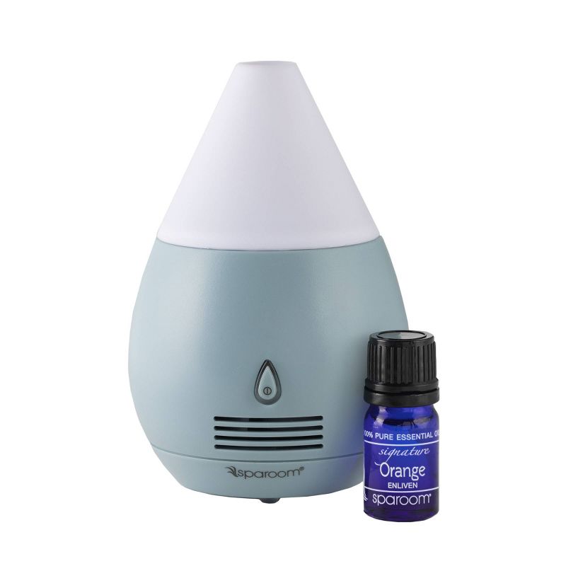 Mini Scentifier Fan Diffuser Light Blue plus 5ml Orange Essential Oil Kit - SpaRoom
