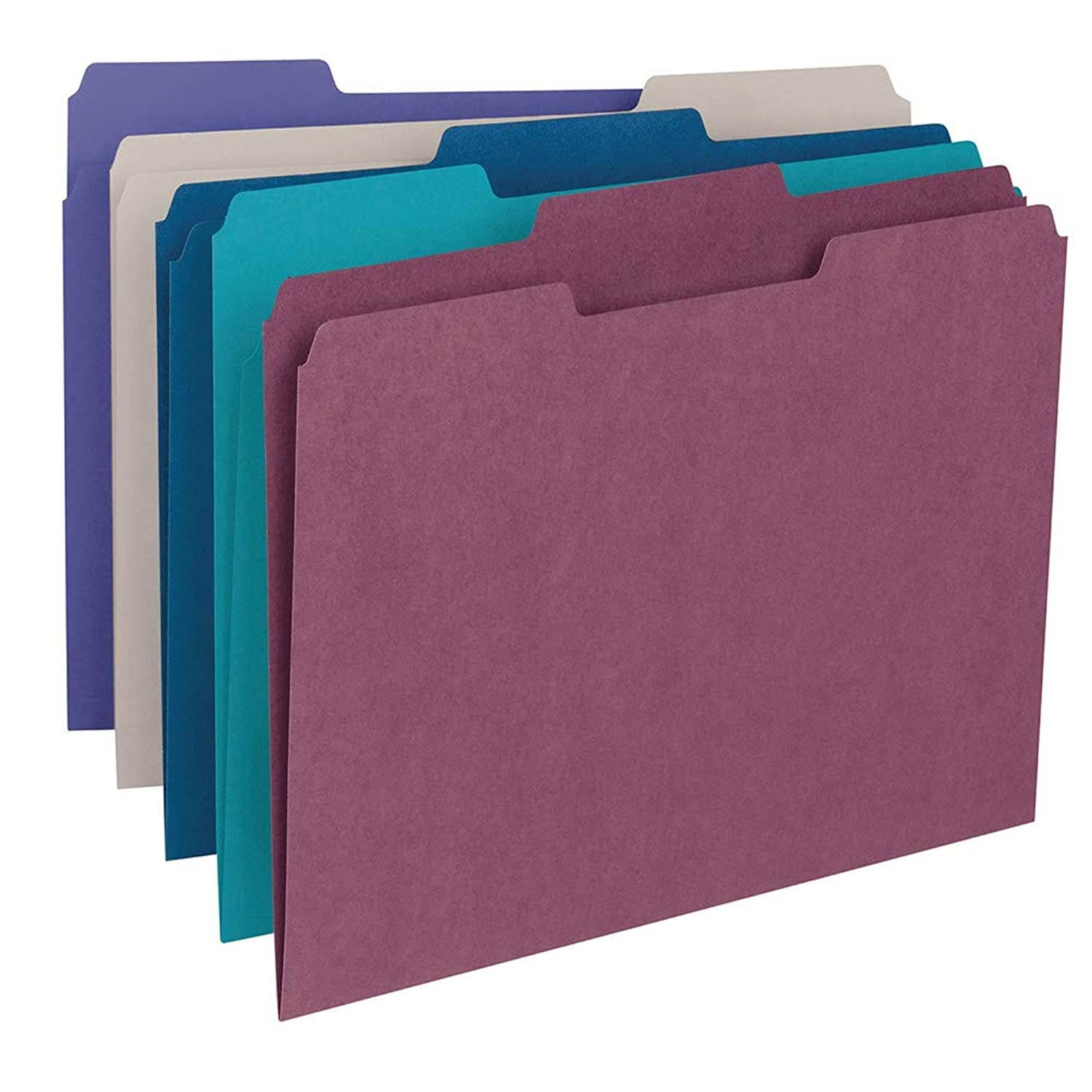 Phyxin Expanding File Folder Office Organizer Document Accordion Folder clipboard Letter Size A4 with 5 Pockets Plastic Set of 2, Purple Fuchsia