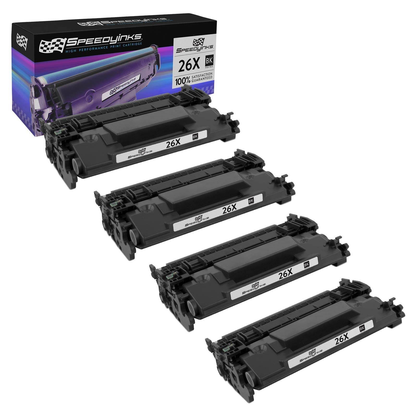 Speedy Inks - 4PK Compatible Replacement for HP 26A / HP26A / CF226A CF226 Black Toner Cartridge for use in HP LaserJet Pro M402n, M402dn, M402dw, M426fdn, MFP M426fdw