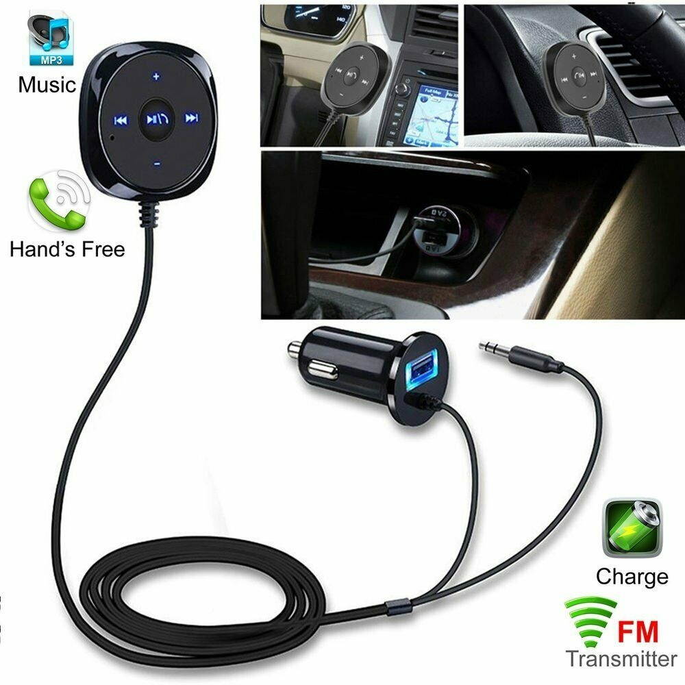 Wireless Bluetooth 3.5mm Car Aux Audio Music Receiver USB Changer Handsfree