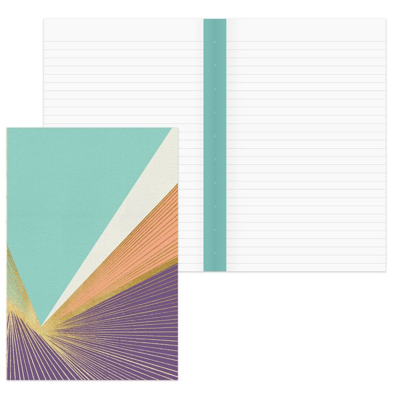 Lined Journal Geo Burst Softcover Gold Foil Warm Colors - Green Inspired
