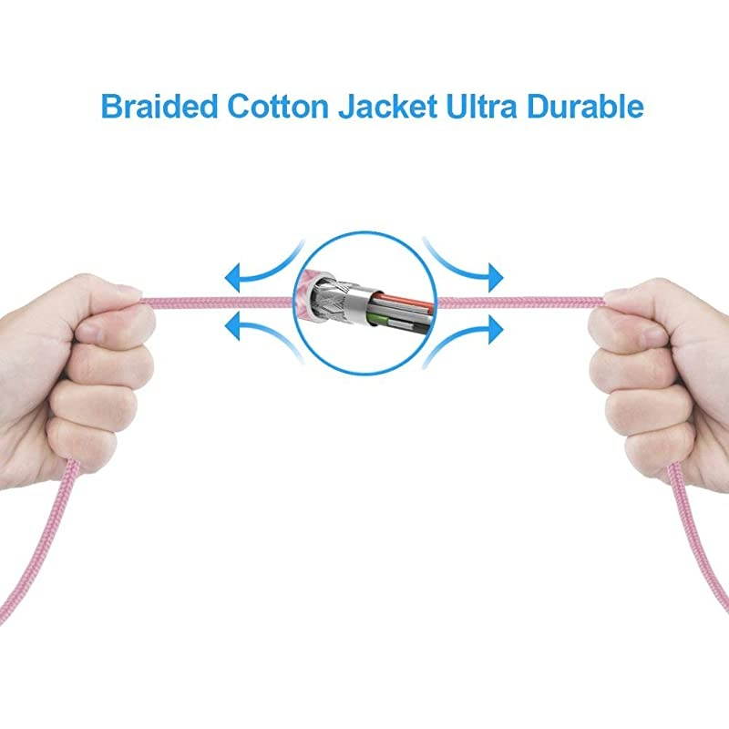 Short 0.8FT 2-in-1 Lightning and Micro USB Cable, [MFi Certified] Braided iPhone & Android Charging Sync Cord Compatible iPhone 12, 11, X, 8, 7, iPad, Samsung, LG, HTC, Space Gray