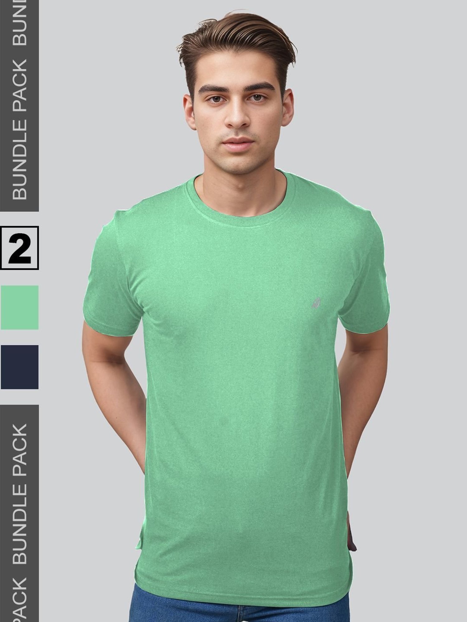 Lux Nitro Navy & Green Regular Fit T-Shirt