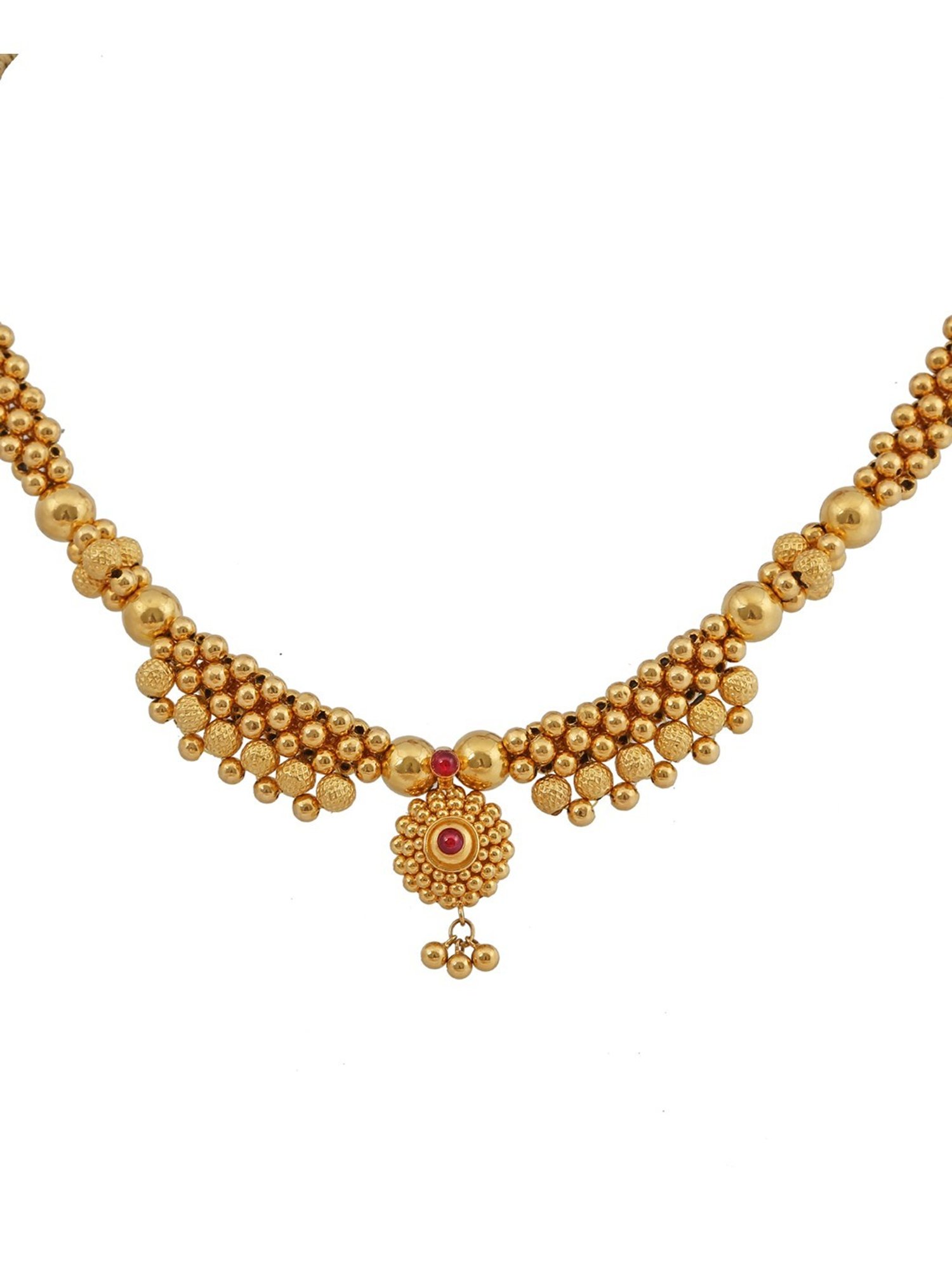 P.N.Gadgil Jewellers Pratha Gold 22k Kolhapuri Thushi Necklace