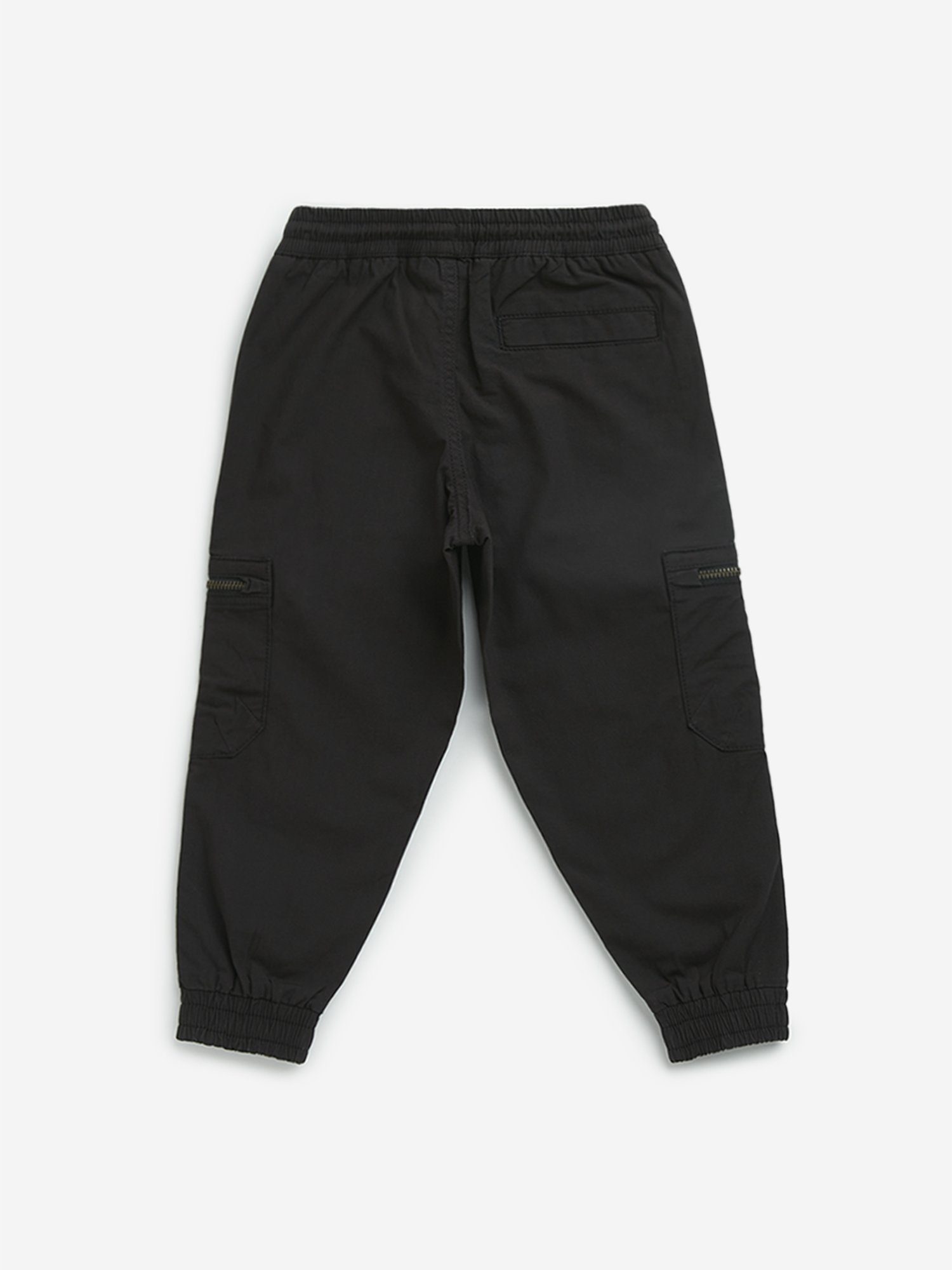HOP Kids by Westside Black Mid-Rise Cotton Blend Cargo Joggers