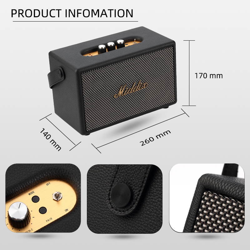 Bluetooth Speaker Fashion portable Music Player chargeable 8-10H 4000Mah AUX Stereo 3 speakers