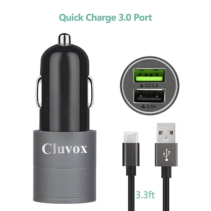 USB Fast Charger Set, Compatible for Samsung Galaxy S21/S20/Plus/Ultra/S10/S10E/S9/S8/Note 20/10/9/A20/A50, Quick Charge 3.0 Charger kit, Rapid Car Charger+Wall Charger with 2 Type C Cord 3ft