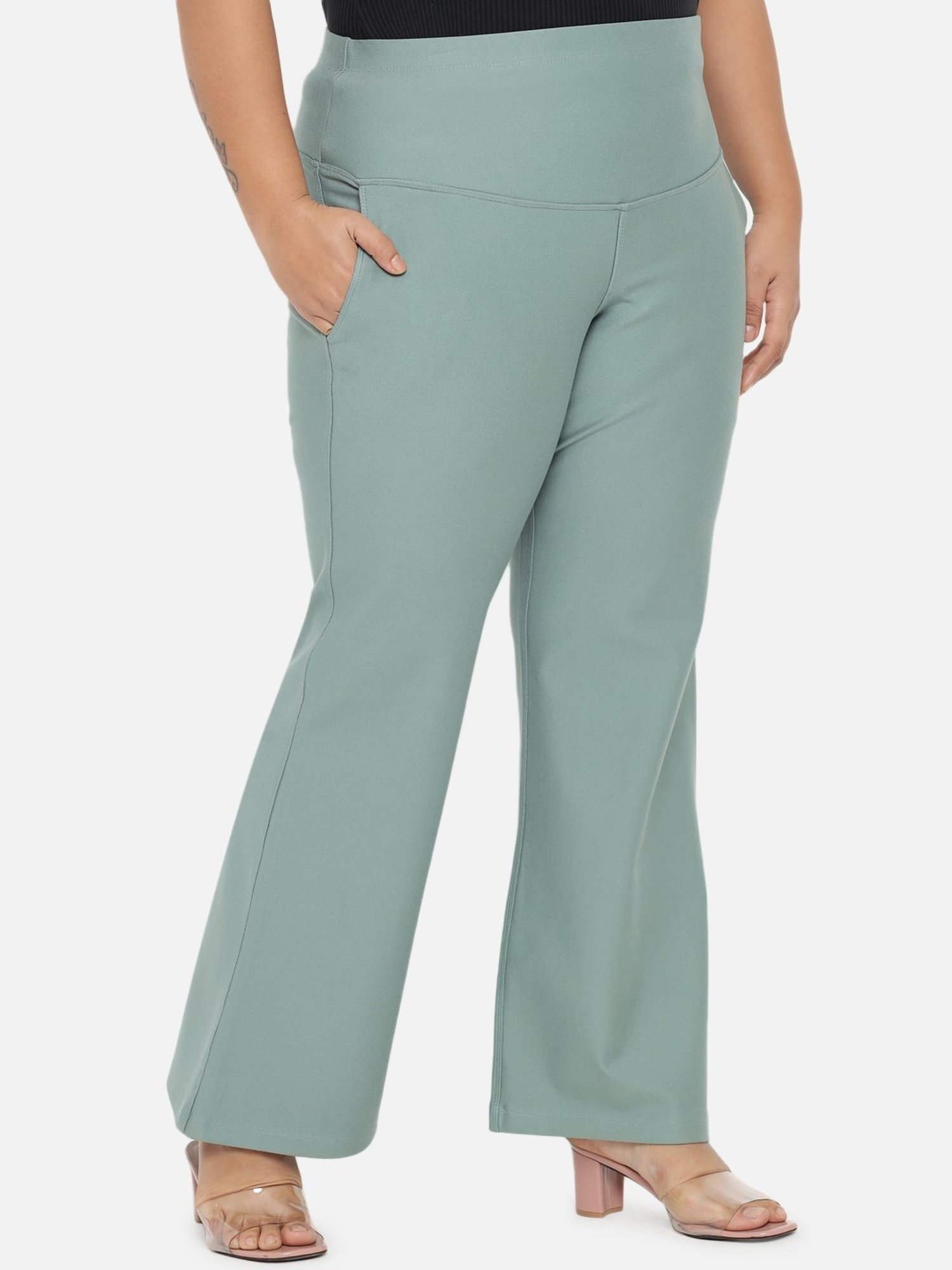 Amydus Sea Green Mid Rise Jeggings