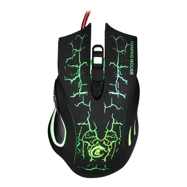A888 Crack Pattern Wired Mouse Black