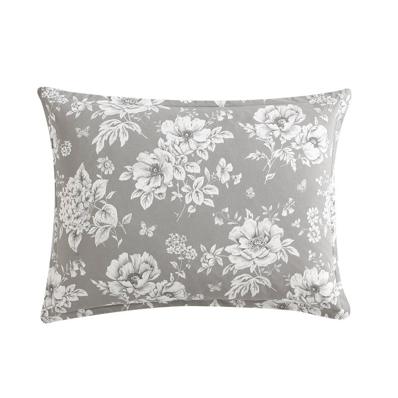 Full/Queen Katherine Comforter/Sham Set Gray - Stone Cottage