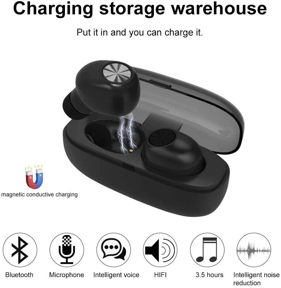 Waterproof Earphone Wireless Stereo Headphone Bluetooth Earbuds IPX7 Waterproof Sweatproof Earbud in Ear Headset with Charging Case,Headphone Mic for Showering Driving Running Cycling