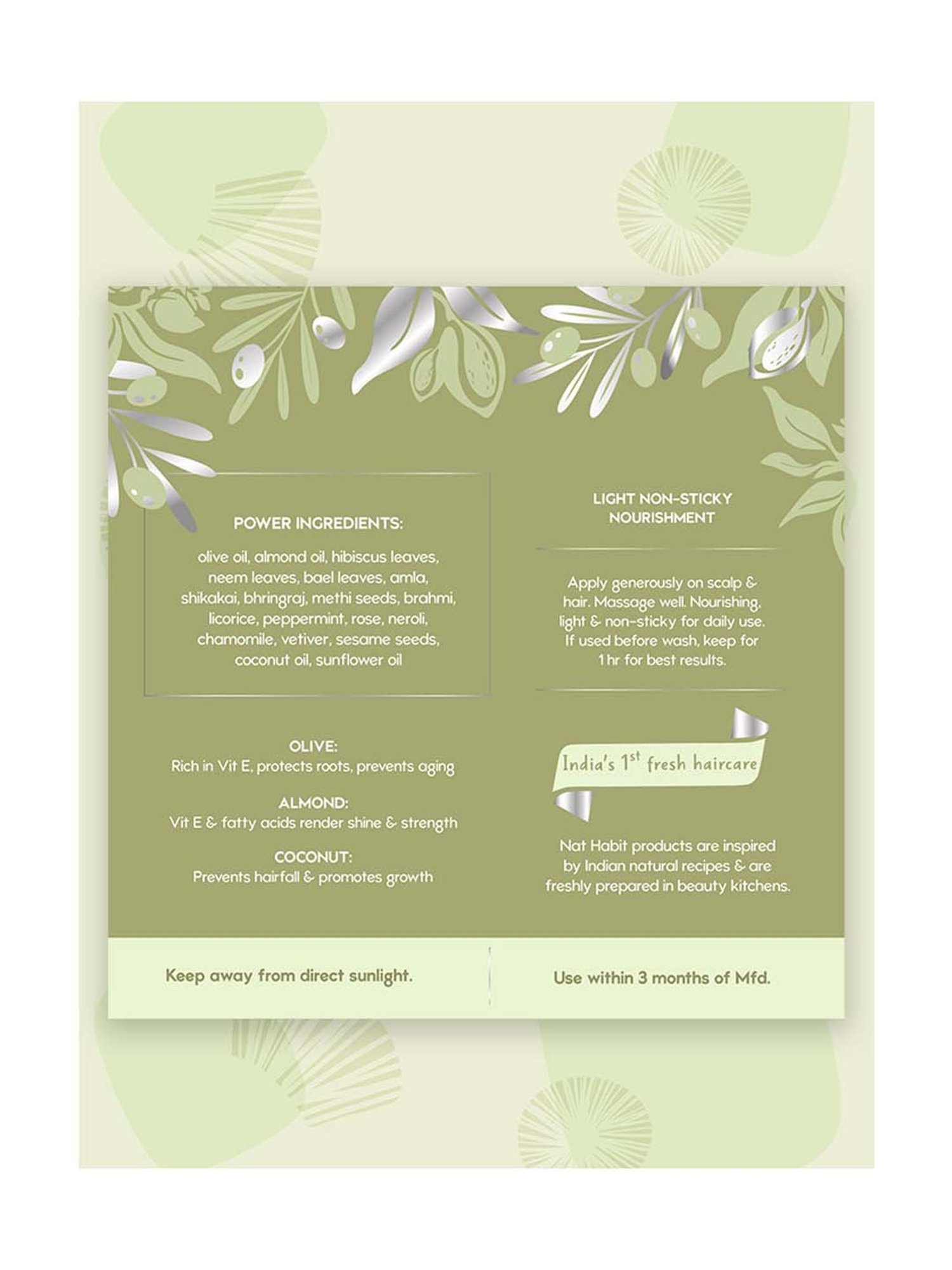 Nat Habit Summer Dasabuti Olive Almond Vit-E Hair Oil - 200 ml