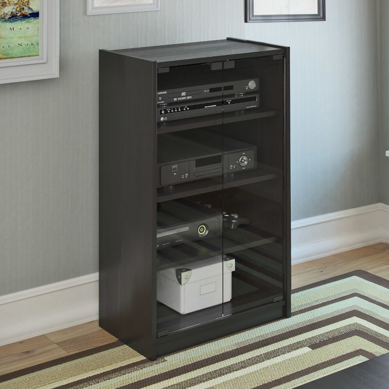 Media Storage Cabinet CorLiving Ravenwood Black