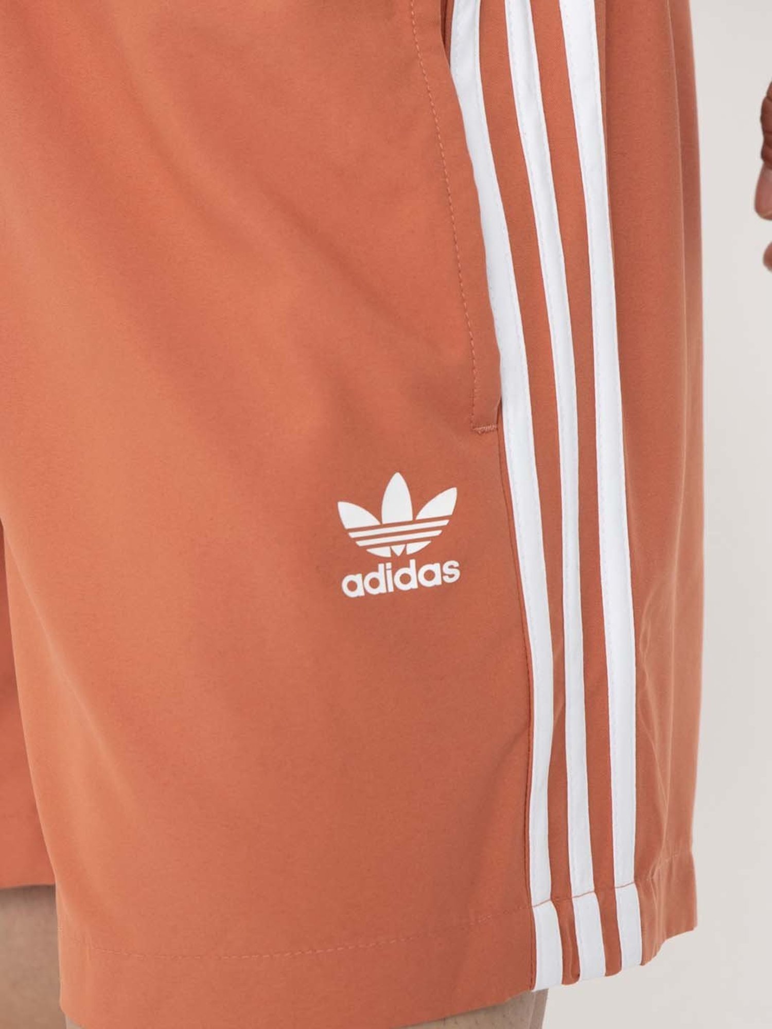 Adidas Originals Orange Striped Swim Shorts