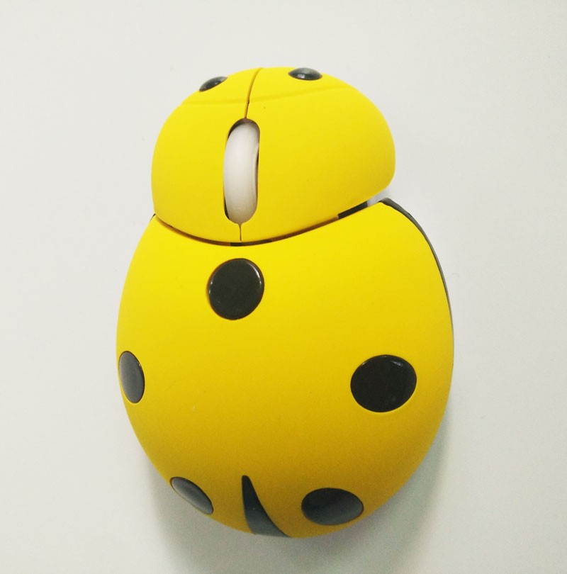 Animal ladybug style 2.4G wireless mouse mini portable with crystal giftbox 3 colors for laptop computer