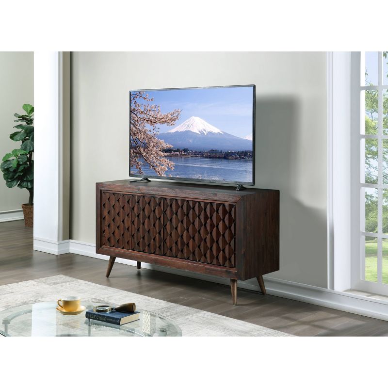 68" Jefferson 4 Door Media Credenza for TV Brown - Treasure Trove Accents