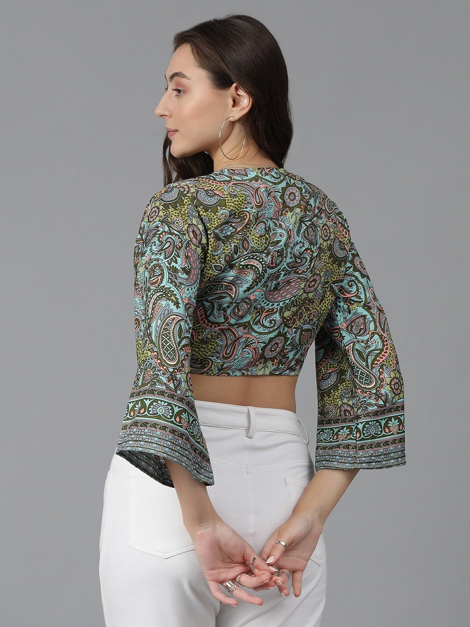 Kotty Multicolor Printed Crop Top