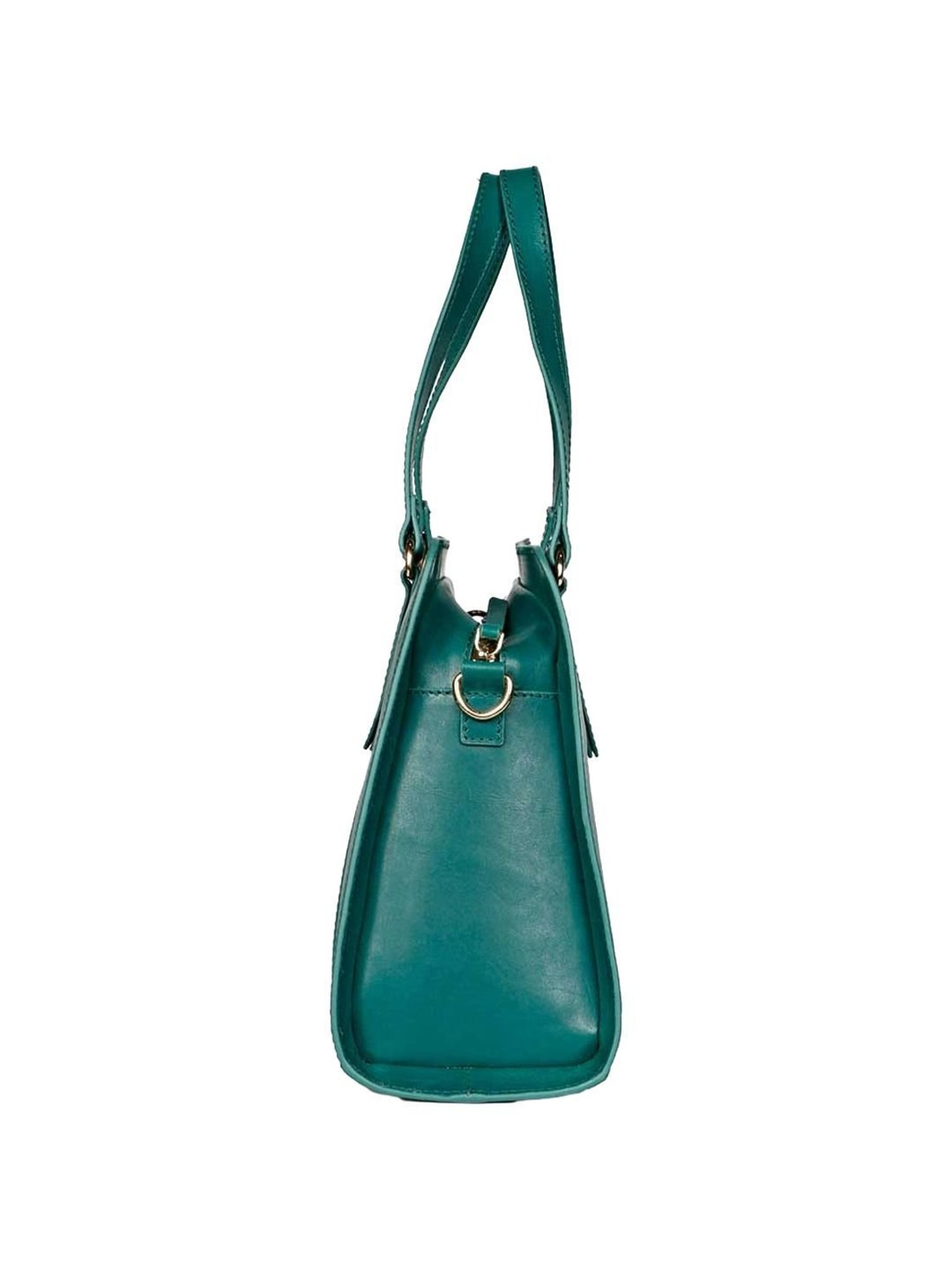 Favore Green Solid Medium Handbags