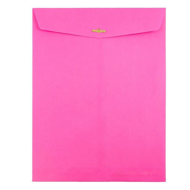 JAM Paper 12pk 10 x 13 Open End Catalog Envelopes with Clasp Closure - Hot Pink