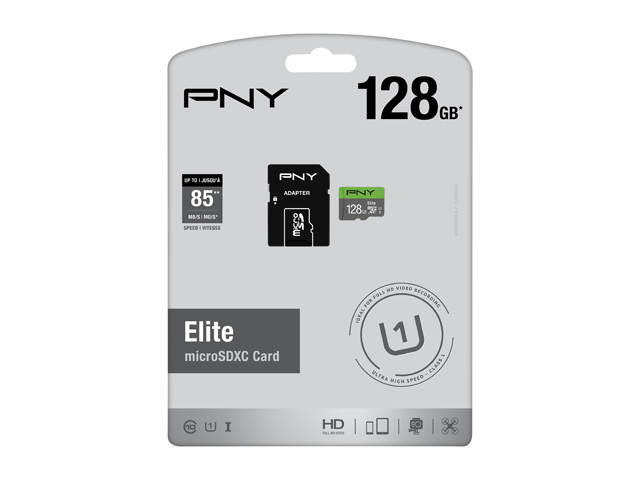 PNY 256GB Elite-X microSDXC UHS-I/U3 Class 10 Memory Card with Adapter, Speed Up to 100MB/s (P-SDU256U3100EX-GE)