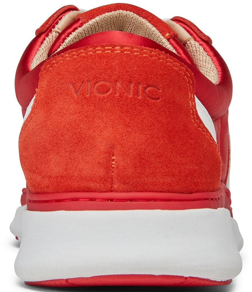 Vionic Nana Satin Leather Lace-Up Sneakers