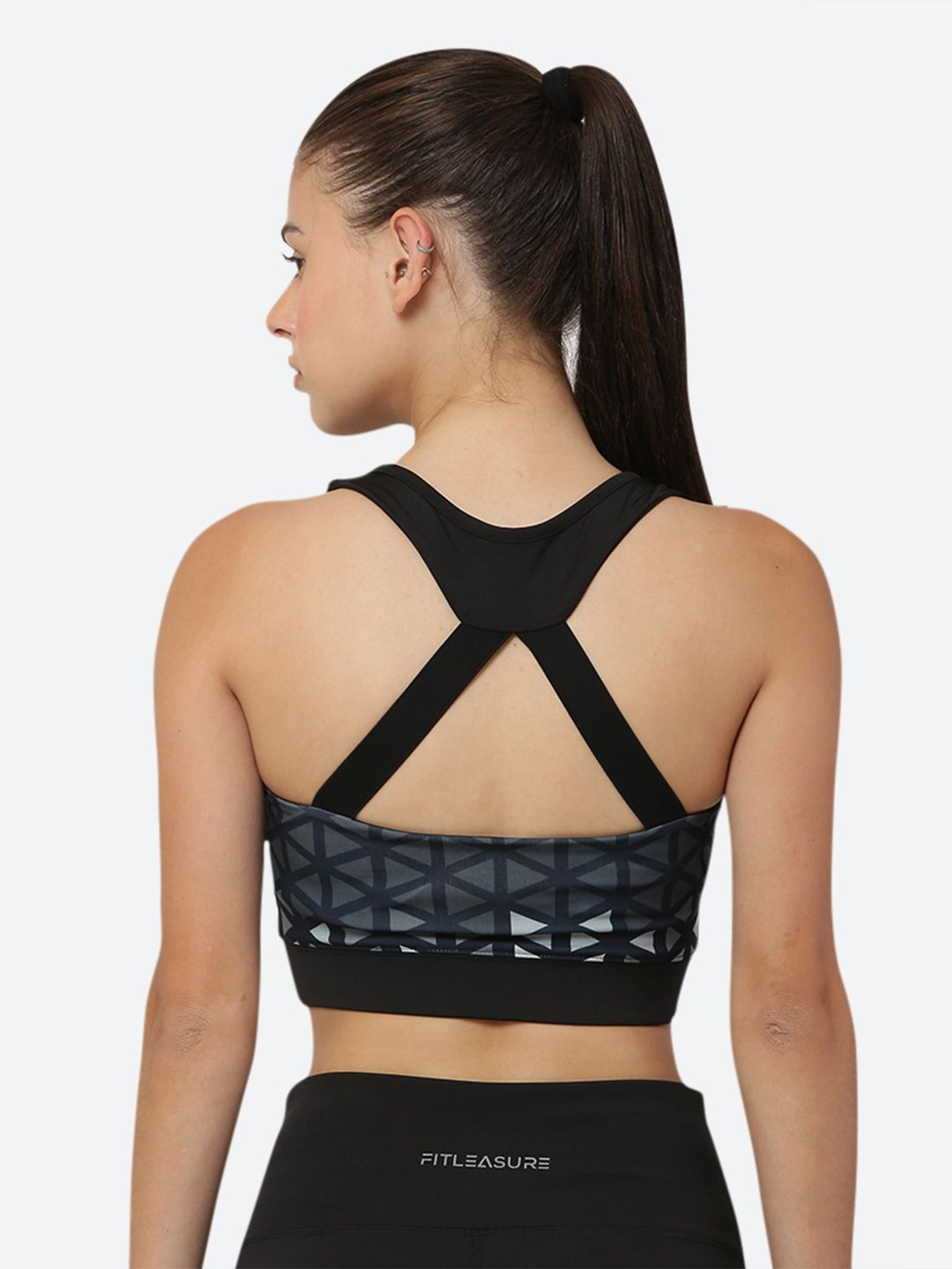 Fitleasure Black Non Wired Padded Sports Bra